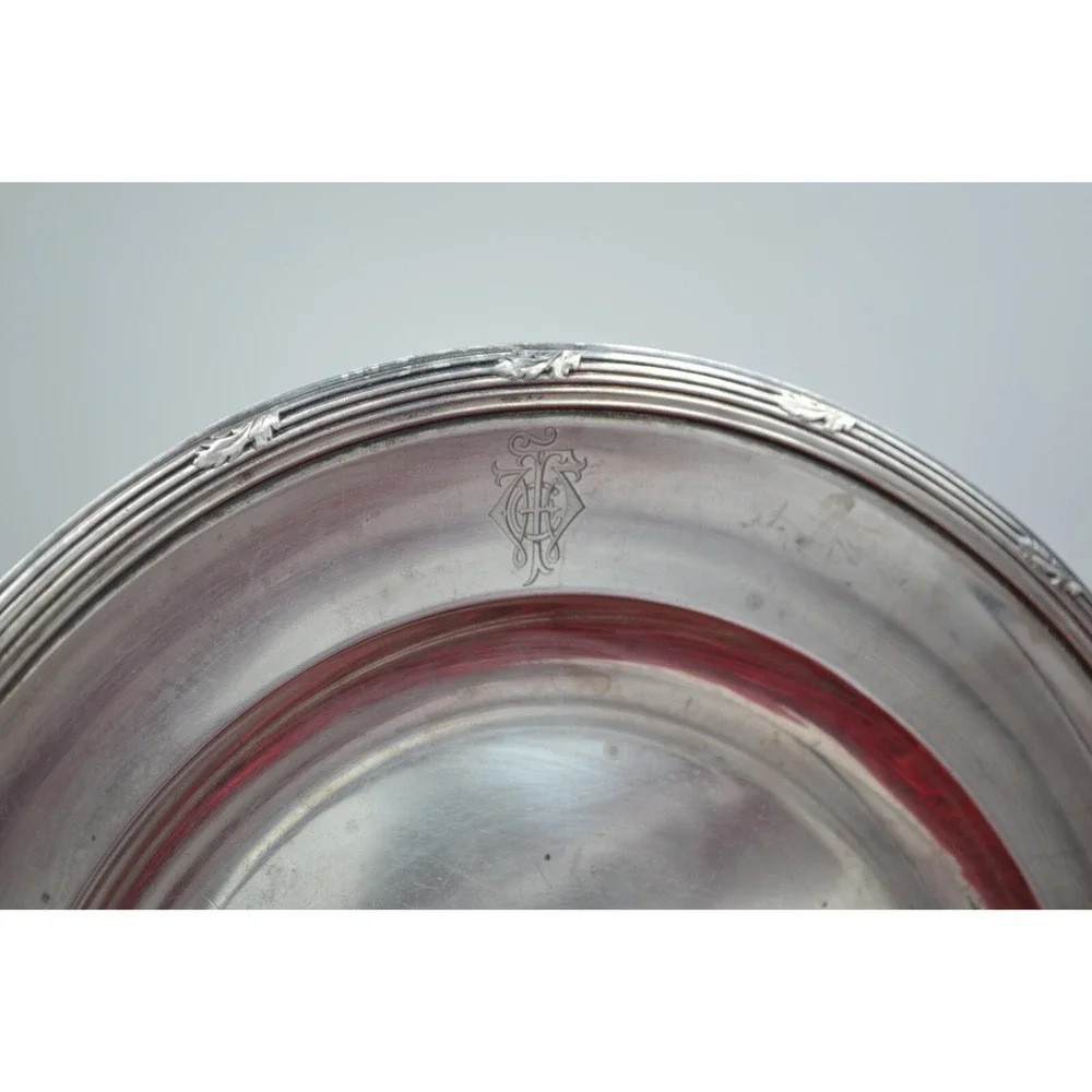 Christofle Rare Silver Plated Monogrammed Charger Plate 12 Inch 2330427 French